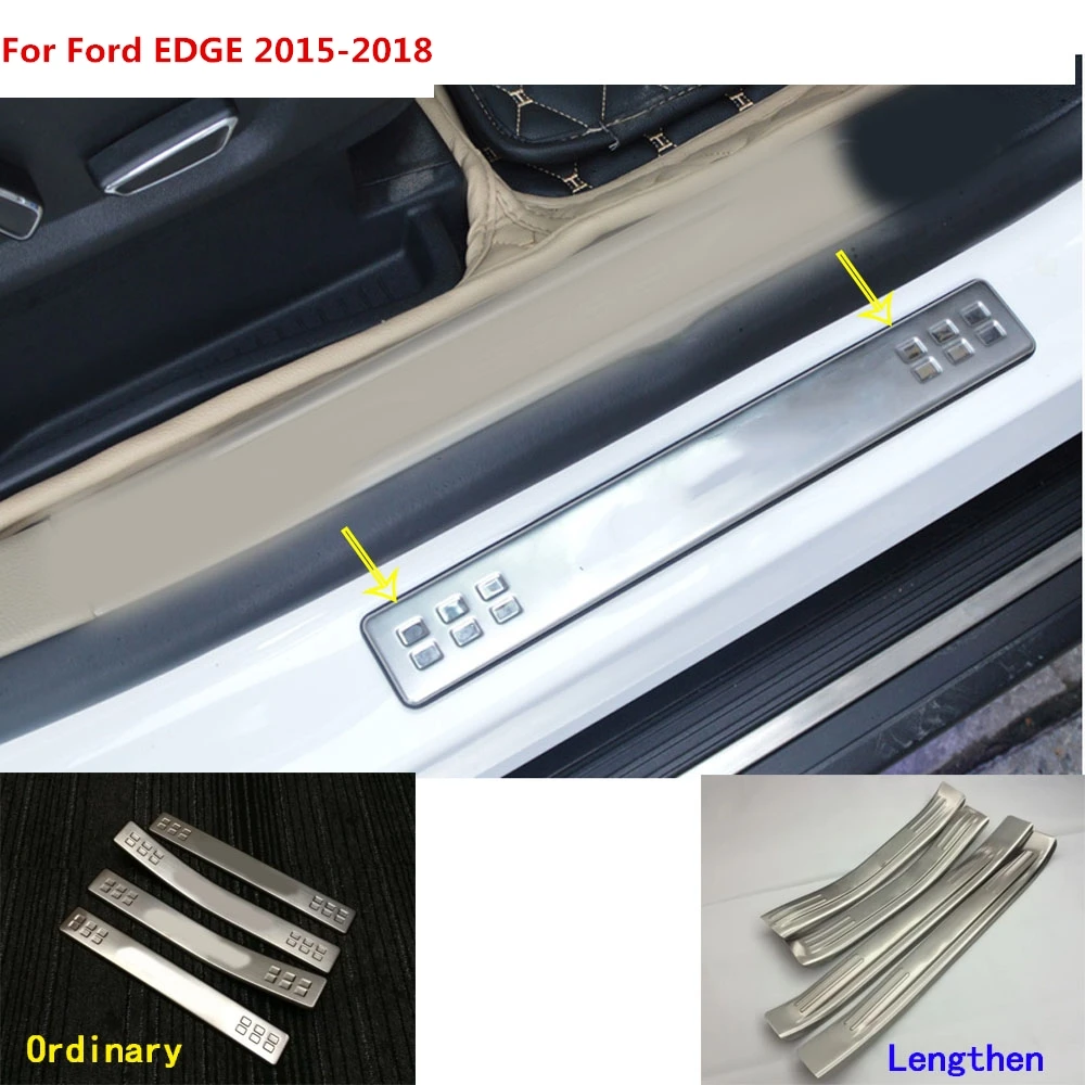 

For Ford EDGE 2015 2016 2017 2018 car Stainless Steel pedal Door scuff plate Cover threshold stick external outside part 4pcs