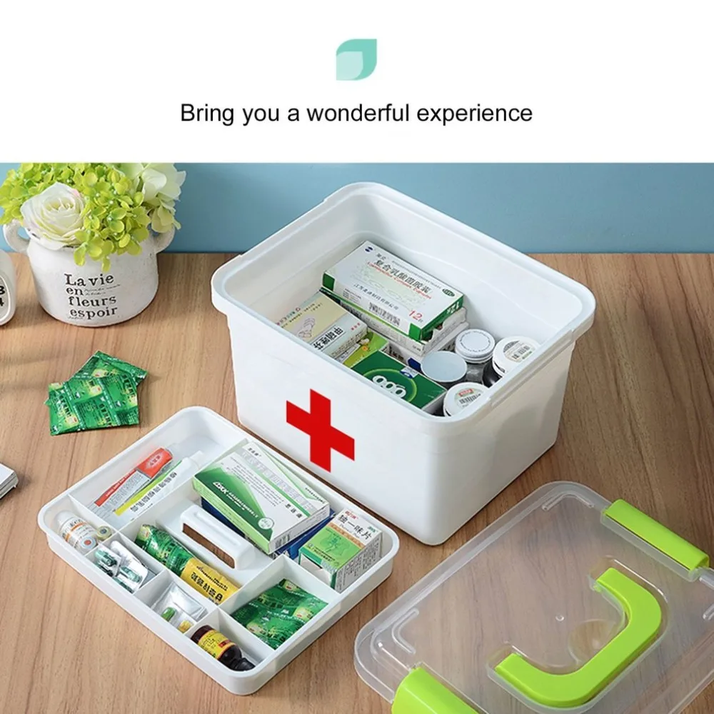 Medicine Box Extra Large Household Double LayerFirst Aid Kit Storage Organizer Multifunctional Sundries Storage Boxes & Bins