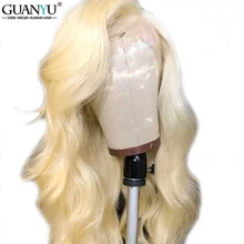 613 блонд 13*4 парик из натуральных волос на кружеве 150% плотность предварительно сорвал с волосами младенца бразильские волнистые Реми кружевные парики для женщин