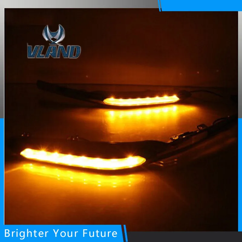 

Vlan Waterproof LED Daytime Running Lights for Spirior Honda 2015~2016 Yellow Turn Direction lamp DRL Daylight fog lamp