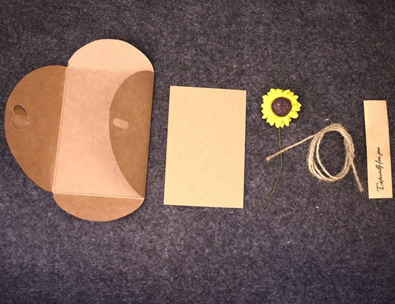  10pcs DIY Kraft Paper Dry Flower Wedding Invitations Cards Handmade Greeting Card Inner Paper With  - 32860141173