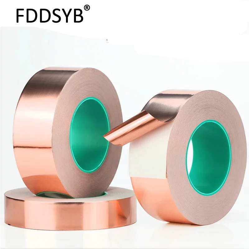 3~50mm *25M Double Sided Conduct Copper Foil Tape Mask Electromagnetic Shielding double side conductive copper foil tape