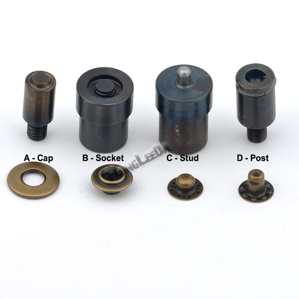 

DIY Assembling tool & mould & Diesets for 4-part bubble snap button fastener free shipping 004 install on hand press machine