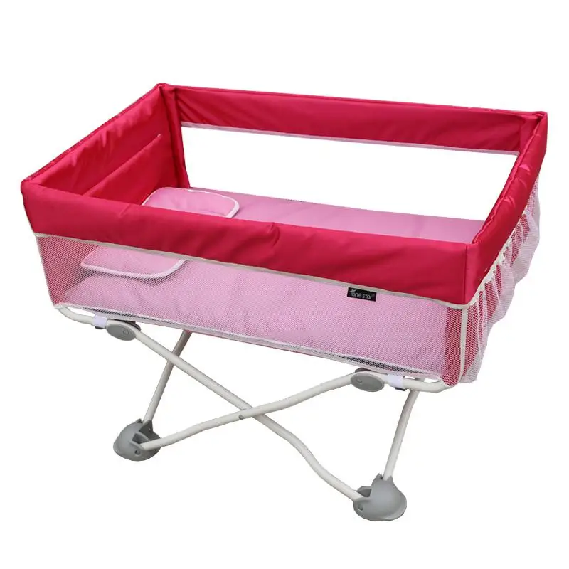 Европейская портативная кровать для новорожденного, складная дорожная Bb москитная сетка, прикроватная кровать - Цвет: red