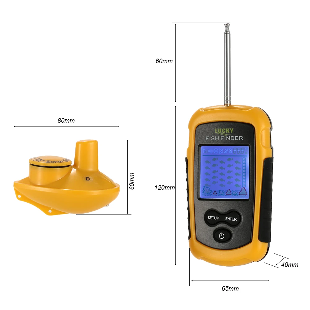 FFW1108-1, беспроводной эхолот 0,7-40 м, эхолот, датчик, датчик глубины, эхолот, рыболовный искатель, сигнализация, детектор рыбы