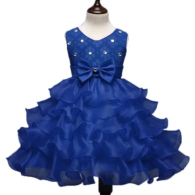 red white and blue flower girl dress