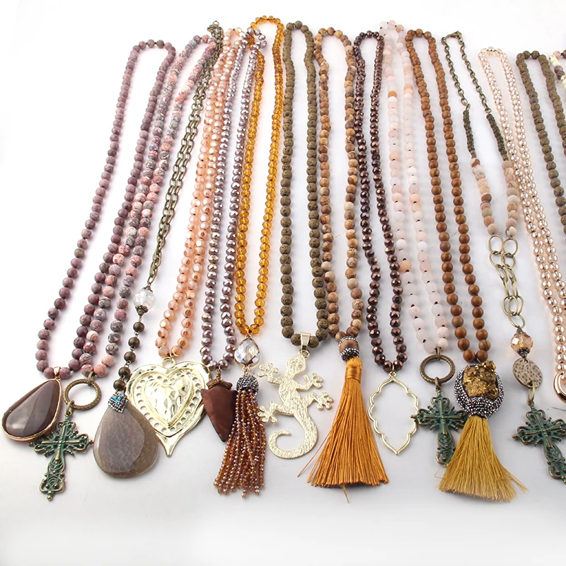 

Wholesale Fashion Mix Color Brown Necklace Handmade Women Jewelry 20pc mix