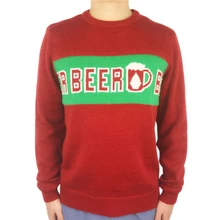Funny Knitted Beer Pattern Elbow Patched Crewneck Sweater for Men St. Patrick's Day Oktoberfest Christmas Knit Pullover Jumper Funny Knitted Beer Pattern Elbow Patched Crewneck Sweater for Men St. Patrick's Day Oktoberfest Christmas Knit Pullover Jumper