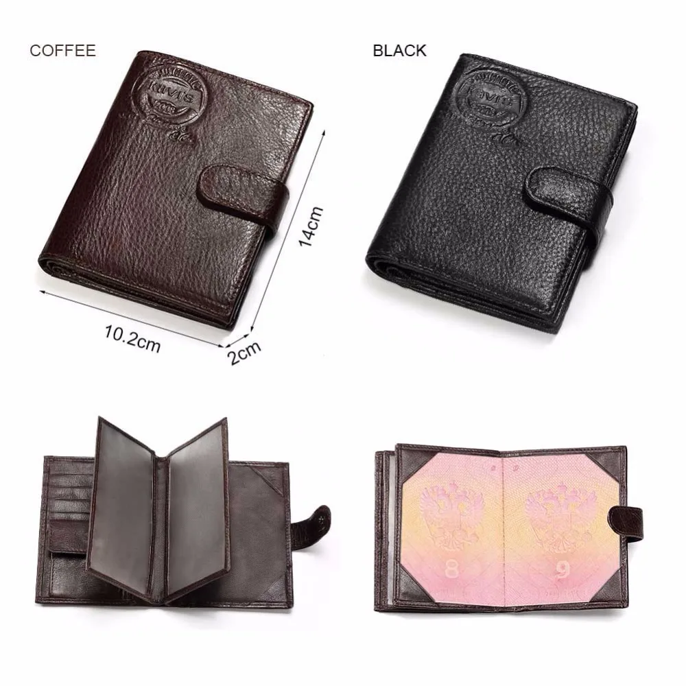 KAVIS Genuine Leather Wallet Men Passport Holder Coin Purse Magic Walet PORTFOLIO MAN Portomonee Mini Vallet Passport Cover KAVIS Genuine Leather Wallet Men Passport Holder Coin Purse Magic Walet PORTFOLIO MAN Portomonee Mini Vallet Passport Cover