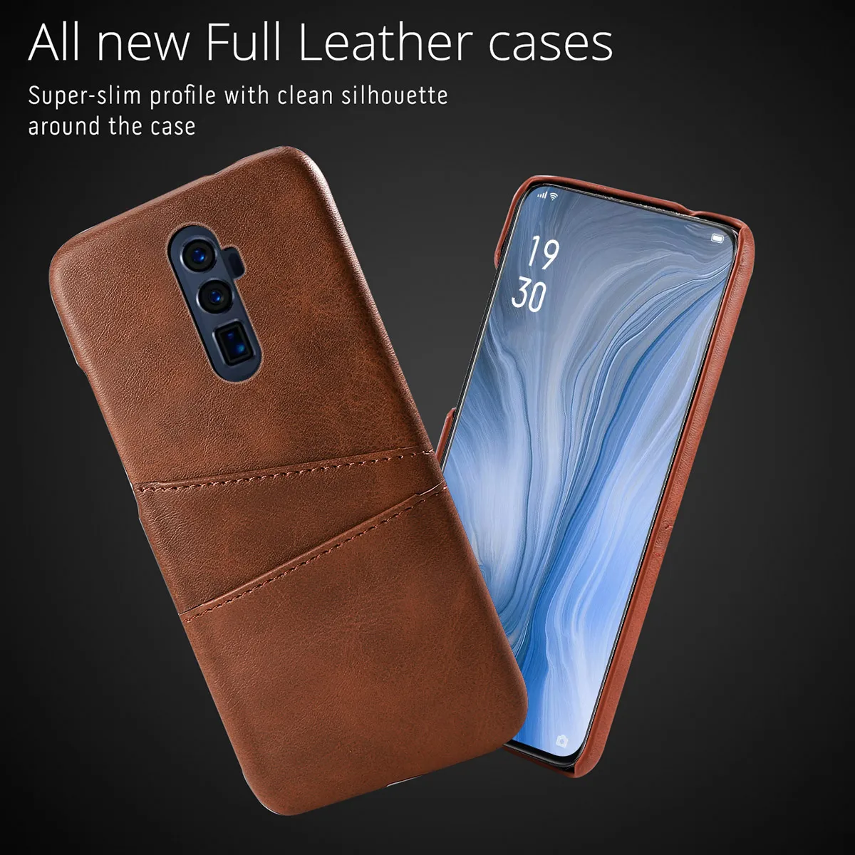 for Oppo Reno 5G Case Soft PU Leather PC Back with Credit Card Holder Shockproof Cover OPPO A9 Luxury |