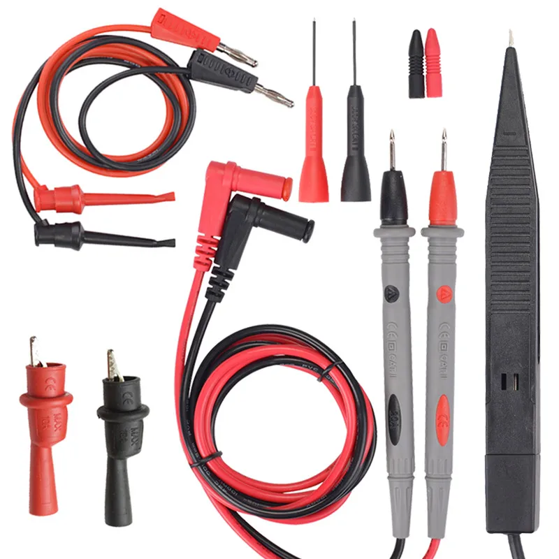 

SMD Digital Multimeter 20A Test Probe With 2mm Sharpest Probe Pin Tester Hook Leads Cable 2mm