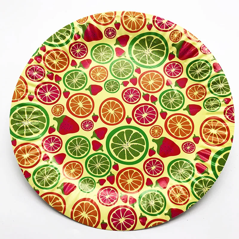 10pcs/pack Lemon theme paper plates Lemon theme disposable plates fruit