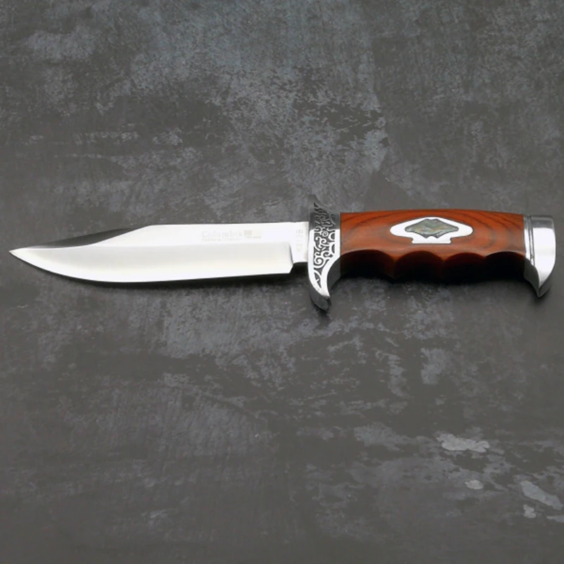 ToughKeng Fixed Blade Hunting Knife 56HRC Hardness Mirror Treatment 5Cr13Mov Steel Wooden Handle Camping Straight Knife ToughKeng Fixed Blade Hunting Knife 56HRC Hardness Mirror Treatment 5Cr13Mov Steel Wooden Handle Camping Straight Knife