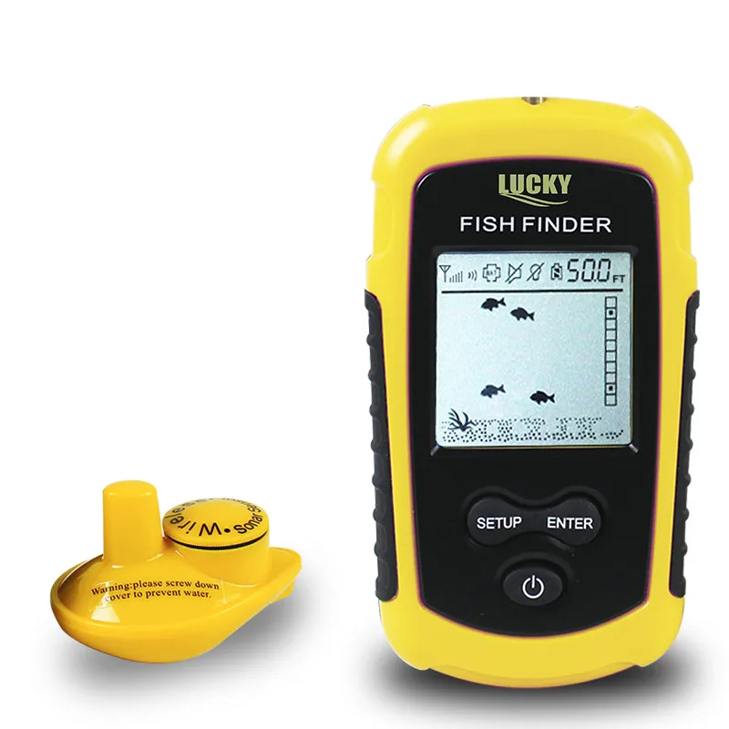 LUCKY اللاسلكية Fishfinder صدى أسلم ل الصيد 40 m مدى عمق سونار صياد السمك المحمولة FFW1108-1