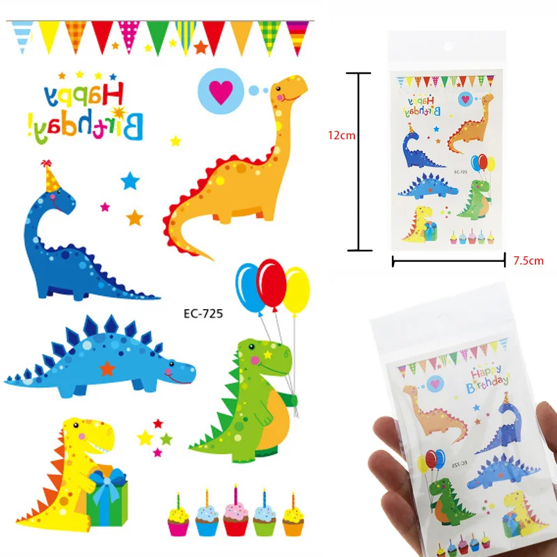 Temporary Tattoo sticker For Body Art Dinosaur Cartoon Water Transfer Flash Fake Tatoo Kid Child Tattoos |