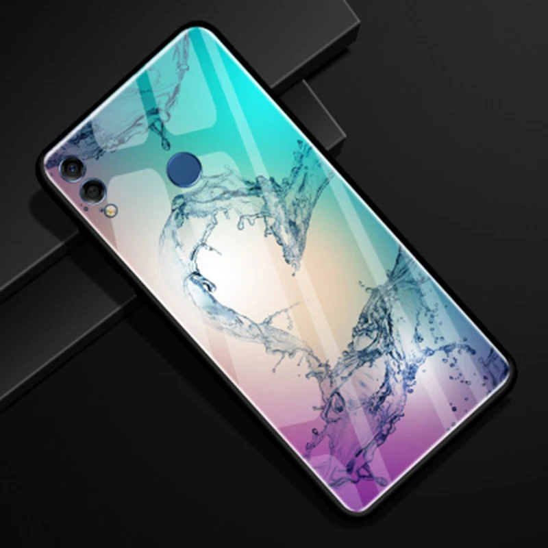 Модный чехол на заднюю панель из закаленного стекла для huawei Honor 8X, защитный чехол s для huawei Honor 8 X, чехол, Honor8X, чехол, fundas