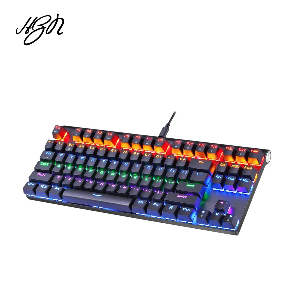

Motorspeed Bluetooth USB Wired Mechanical Keyboard 87 Keys Real RGB Backlight Blue Switch For Laptop Desktop for Gamer Computer