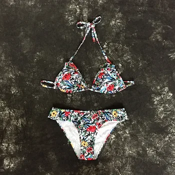 

Womens Sexy Summer Style Beach Wear Bikini Push Up Halter Floral Brazilian Bathing Suit Bikini hawaiian bikini