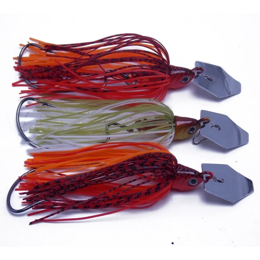 3PCS Special bladed swim fishing jigs bait 0.5oz with free-flowing rubber Lures skirt