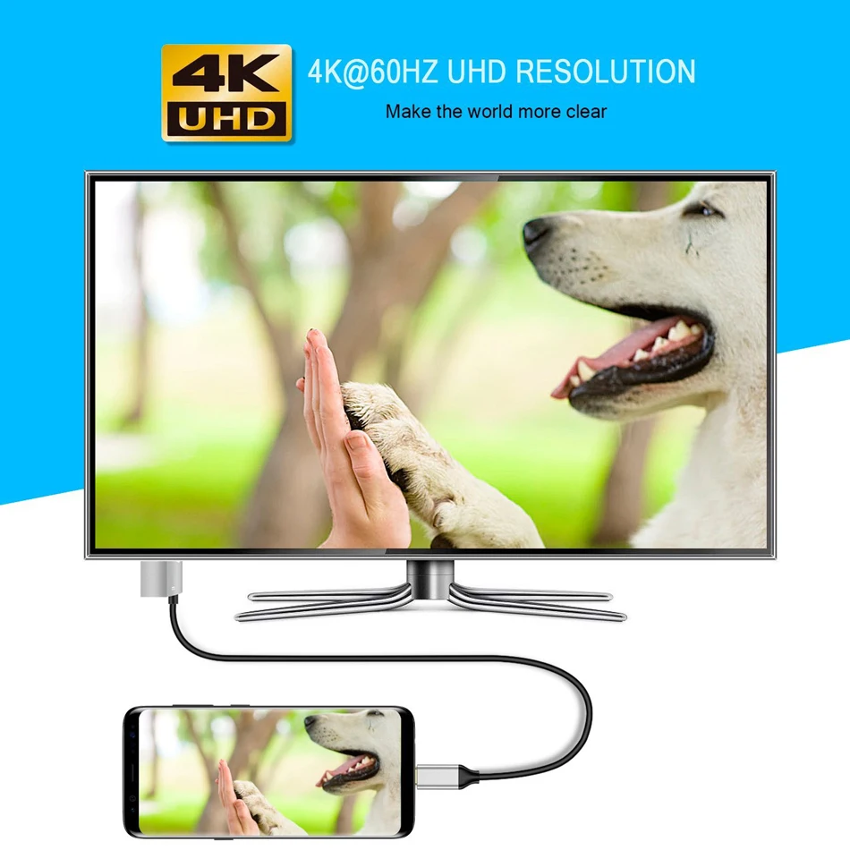 CHOETECH USB 3 1 type C к hdmi кабель адаптер Thunderbolt совместим с 60 Вт зарядка PD порт для Macbook