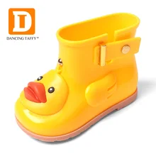 Водостойкие детские резиновые сапоги Желе мягкие желтые обувь для младенцев девушка сапоги детские непромокаемые сапоги дети с уткой девочки дети дождь обувь