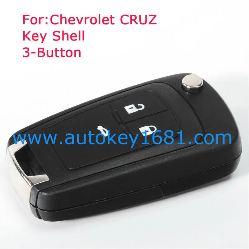 

2pcs/lot Fits For CHEVROLET Cruz Remote Key Case Fob Replacement 3 Button Flip Key Shell