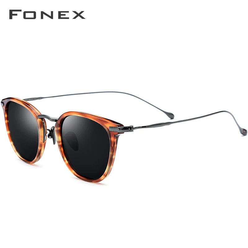 US $43.86 Fonex Pure B Titanium Acetate Polarized Sunglasses Men New Fashion Brand Designer Vintage Square Sun Glasses For Women 839