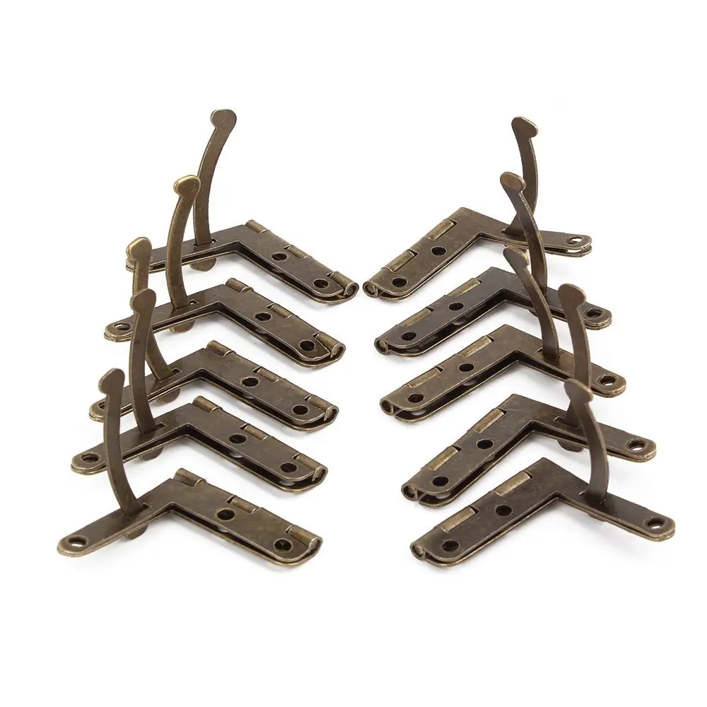 Antique Bronze Spring Hinges With Screws 33x30mm For Jewelry Box Pack