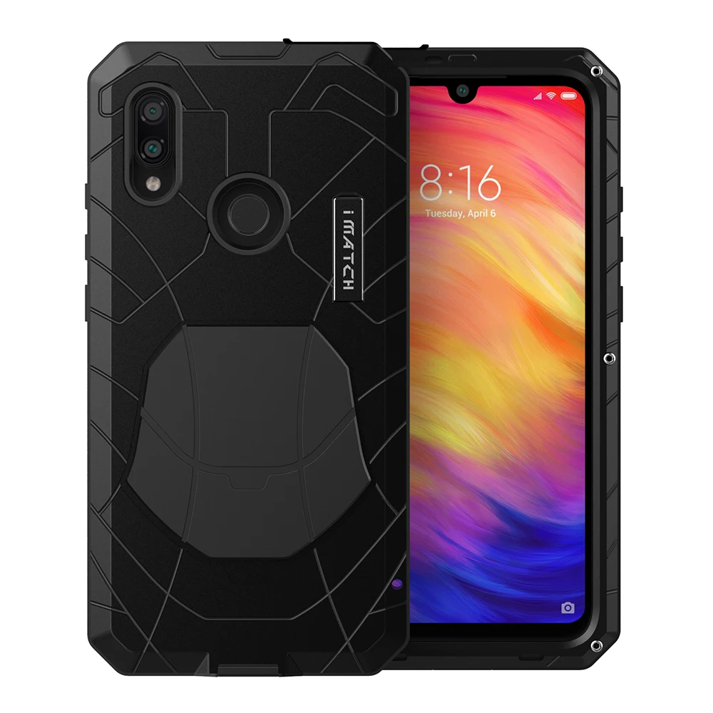Ceny Dla Xiao mi mi Red mi Note 7 etui na telefony twarde aluminium metalowe ochronne szkło hartowane na ekran solidne etui na czerwony mi Note 7 Pro