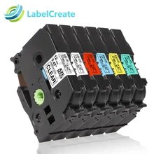 6 пакетов совместимых для Brother P-touch лент этикеток 12 мм TZe-131 TZe-231 комбо набор Brother P touch принтер этикеток производитель этикеток Tze