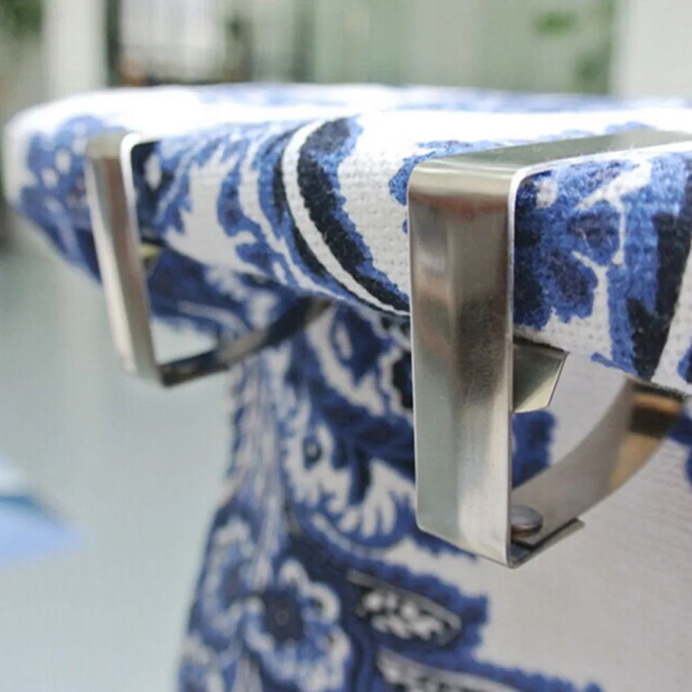 

4PCS Tablecloth Tables Cover Clips Simple Stainless Steel Holder Cloth Clamps Party Picnic Office Clips