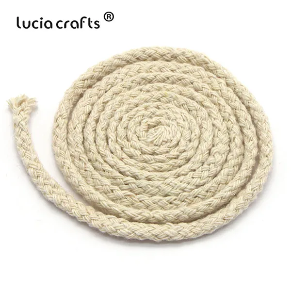 Lucia crafts, 5 м/22 м, разноцветные хлопковые шнуры, плетеная веревка, декоративный шнурок, шнурок, DIY, аксессуары для дома ручной работы W0210 - Цвет: C2 Beige  5m