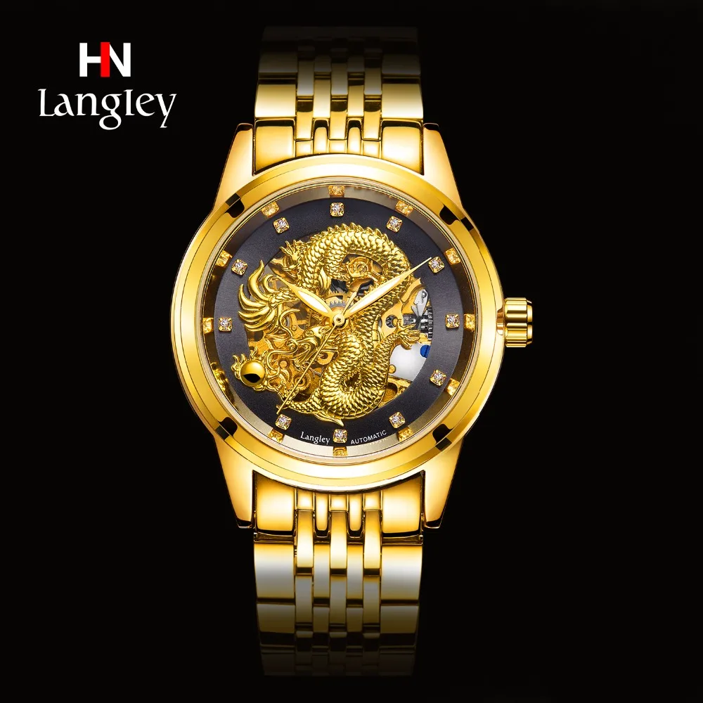 لانغلي جديد رجل الهيكل العظمي التلقائية الميكانيكية الساعات ستانلس ستيل جلد طبيعي أعلى الفاخرة الذكور التنين اليد لانغلي جديد رجل الهيكل العظمي التلقائية الميكانيكية الساعات ستانلس ستيل جلد طبيعي أعلى الفاخرة الذكور التنين اليد