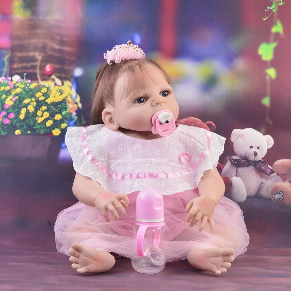 Полностью силиконовая кукла для новорожденных девочек 23 &quot57 см bebes reborn com corpo de