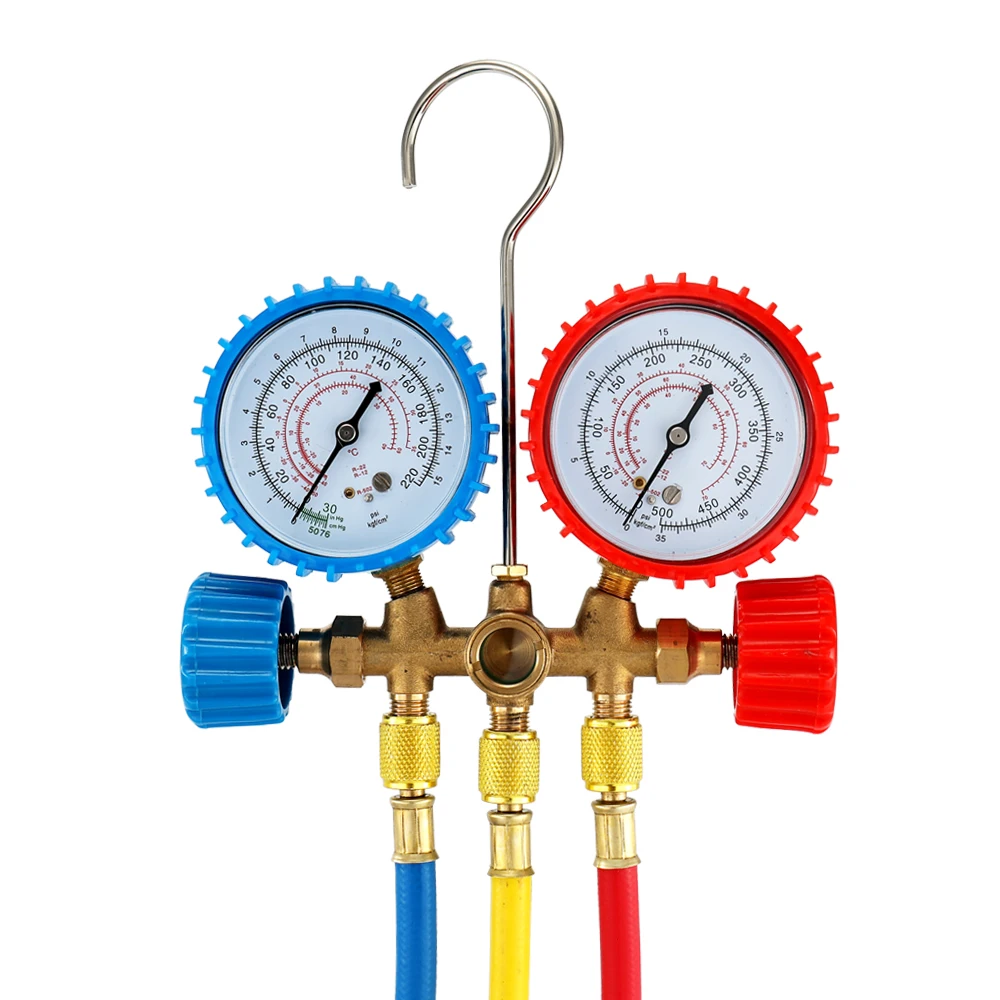 Refrigerant Manifold Gauge Set Air Conditioning Tools with Hose and