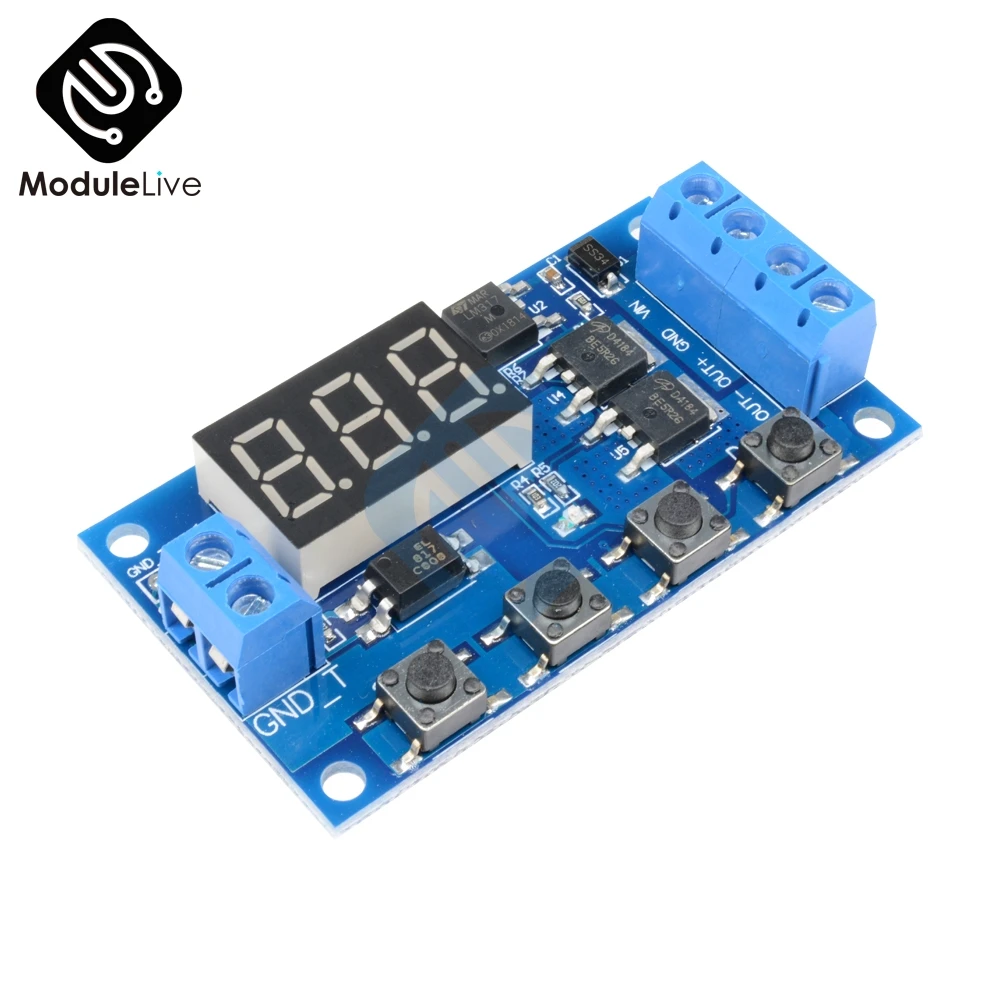 

DC 12V 24V Trigger Cycle Timer Delay Switch Circuit Board Dual MOS Tube Control DC Motor LED Light Module Micro Pump Controller