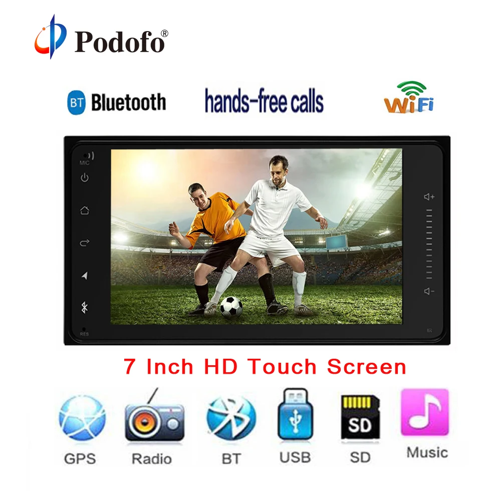 

Podofo Car Multimedia Player Android 2 din Radio GPS Navigation 7" HD Touch Screen 7001T autoradio Wifi Bluetooth for Toyota