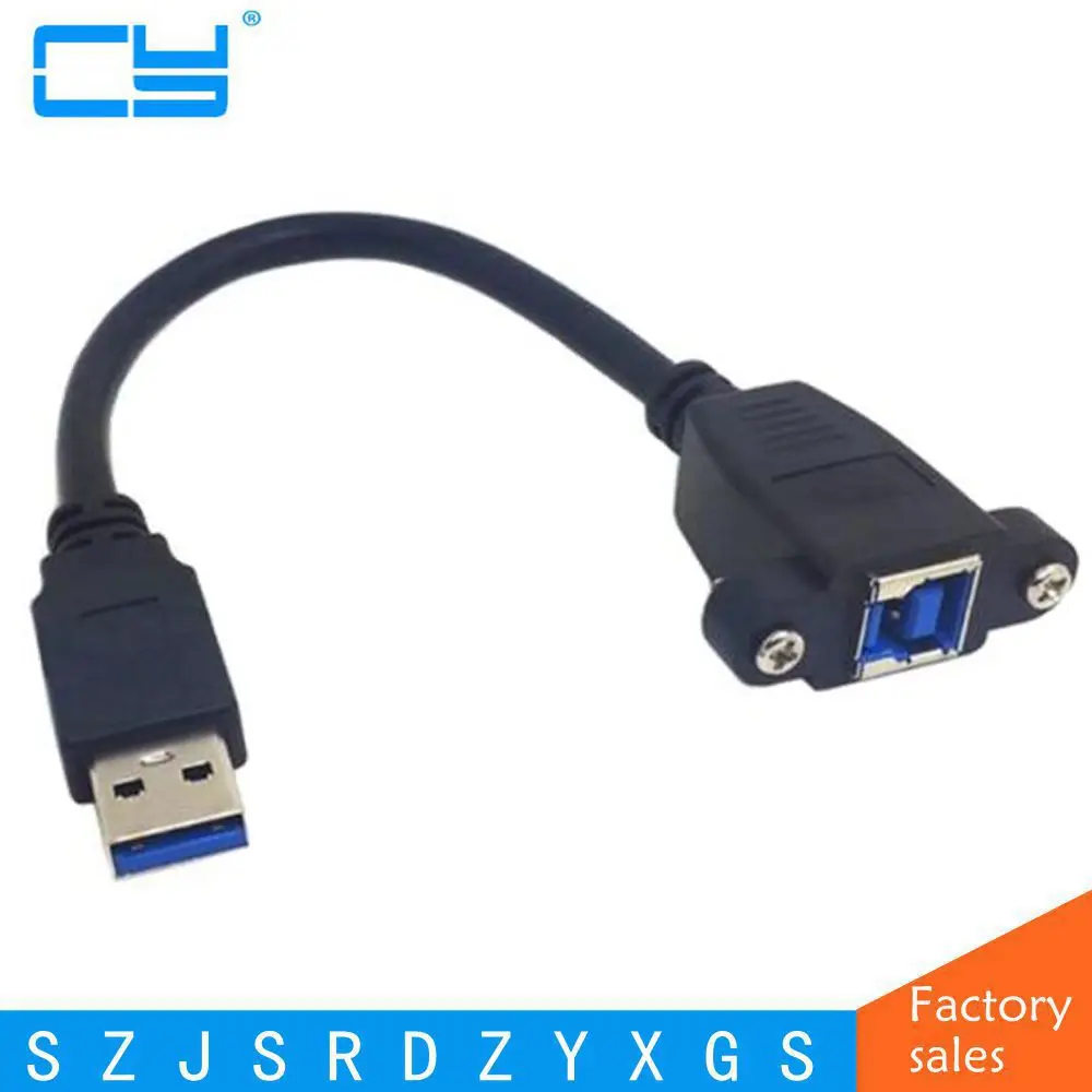 USB 3 0 A папа к B гнездовой разъем адаптера конвертер кабель с винтовой панелью