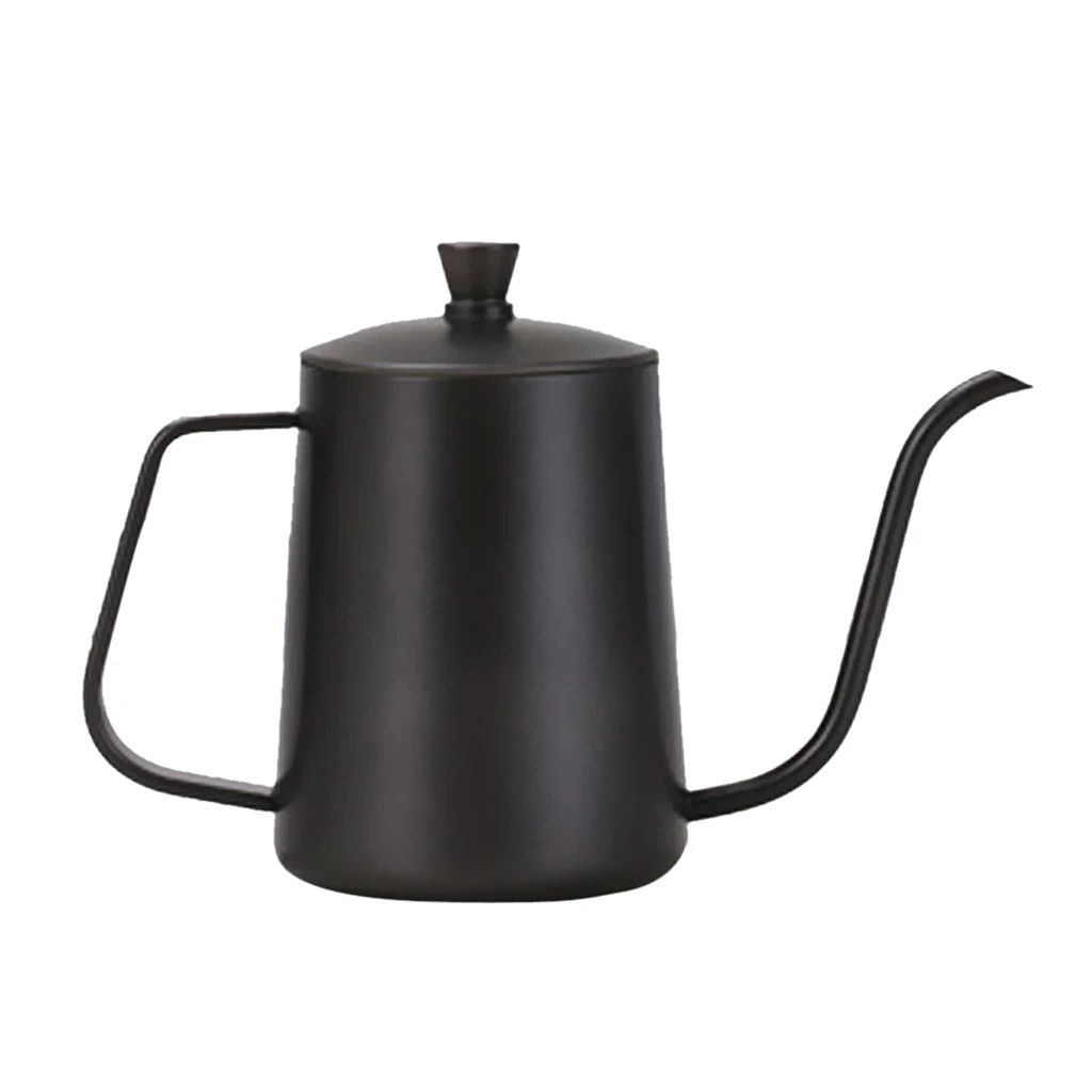Coffee Stainless Steel Moka Kettle Coffee Kettle Drip Tea Pot Teaware 600ml BLK Retro Kitchen Cafe Teapots