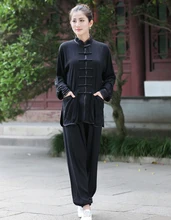 High Quality Black Chinese Women’s Cotton Kung fu Tai Chi Suit Traditional Clothing Size XXS XS S M L XL XXL XXXL