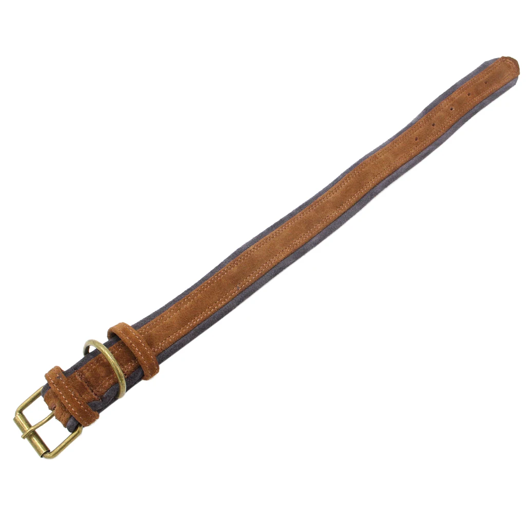 Traditional Brown Adjustable Pet Dog Puppy Cowhide Collar