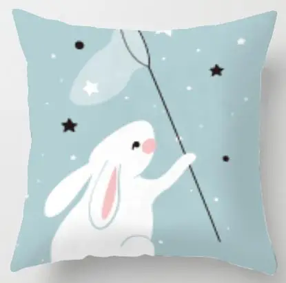 В скандинавском стиле, детские украшения, милые детские чехлы на подушки для дома, простые наволочки с изображением кролика, медведя, мерцающей маленькой звезды, животных - Цвет: A1