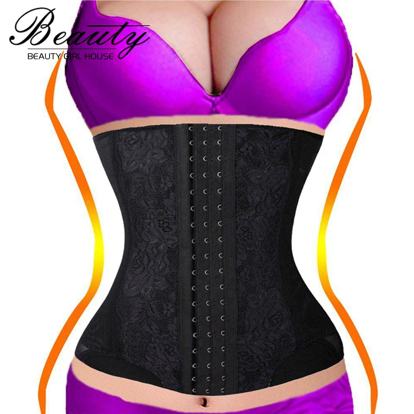 Breathable Lace Genie Bra Waist Trainers Belly Hip Control Push Up Fitness Latex Waist Trainer