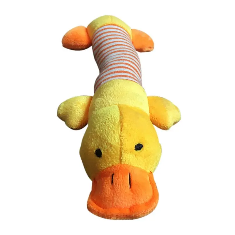 High Quality Pet Dog Cat Plush Squeak Sound Dog Toys Pet Puppy Chew Squeaker Squeaky Plush Sound Duck Pig& Elephant Toys New - Цвет: duck