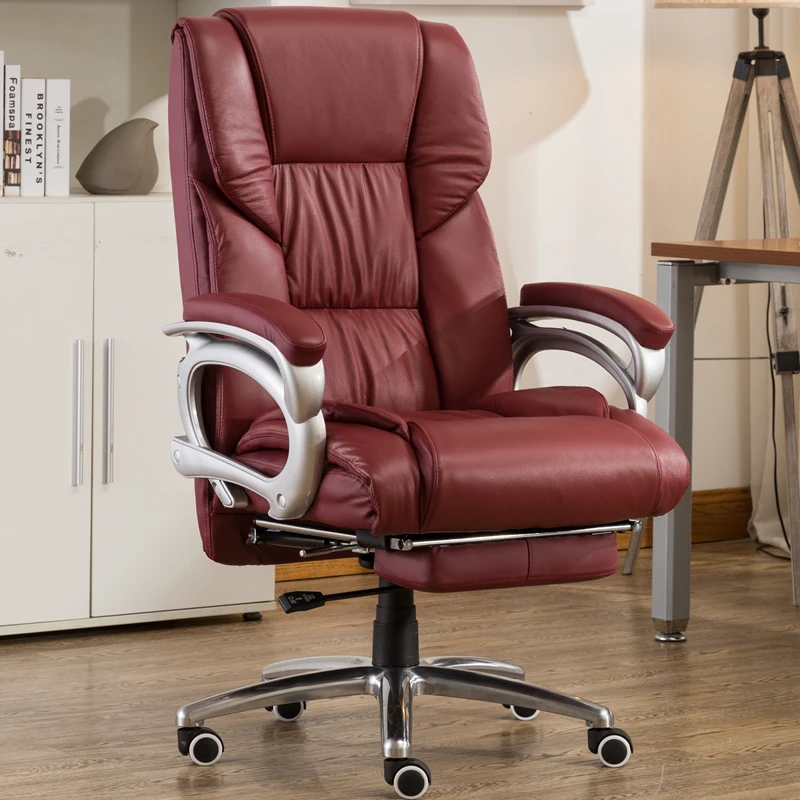  Office Chair Multifunction Office Computer Cowhide Chair Swivel Reclining Boss Chair Household Gami