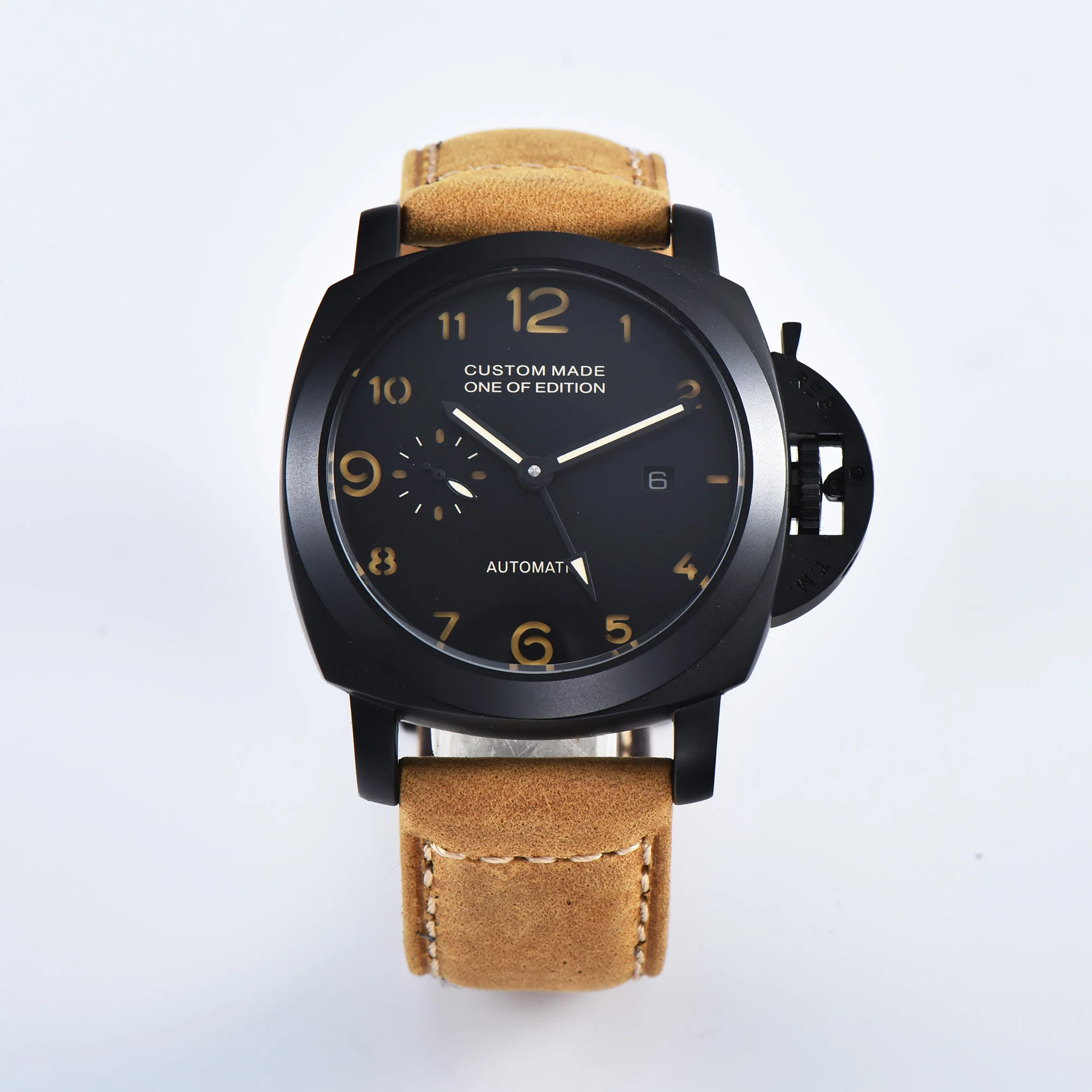 

PARNIS Watch PVD 44mm GMT automatic movement men's clock stainless steel 316L scratch-resistant mineral glass 415-1