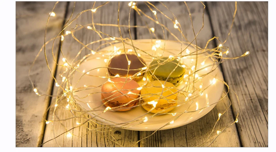 New Year 2M 5M 10M Silver Wire Battery LED String Lights For Christmas Garland Home Party Wedding Decoration Bottle Fairy Lights (15)