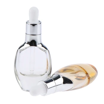

2 Pieces 35ml Empty GlassBottles Refillable Pipette Dropper Vials for Essential Oils Makeup Cosmetic Perfume