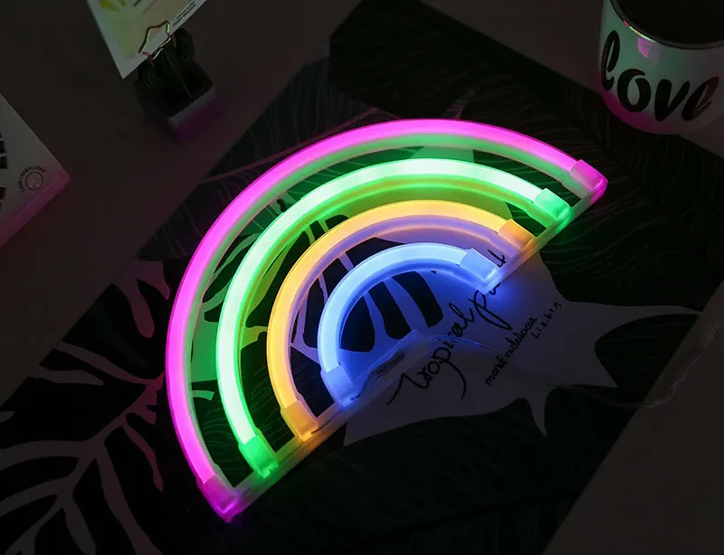 Cute Rainbow Neon Light Signs LED Rainbow Decor Light for Girls Bedroom Neon Lamp Wall Decor Christmas Gift Party Neon Bulb Tube (7)