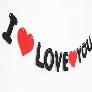 1 комплект красного сердца и буквы нетканый I Love You баннер для свадебного